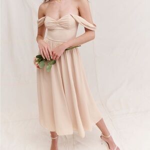 Reformation Violet Dress in Champagne